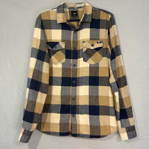 Vans Mens Slim Fit Plaid Flannel Shirt Size M Long Sleeve Casual Skater Outdoors - Picture 1 of 6